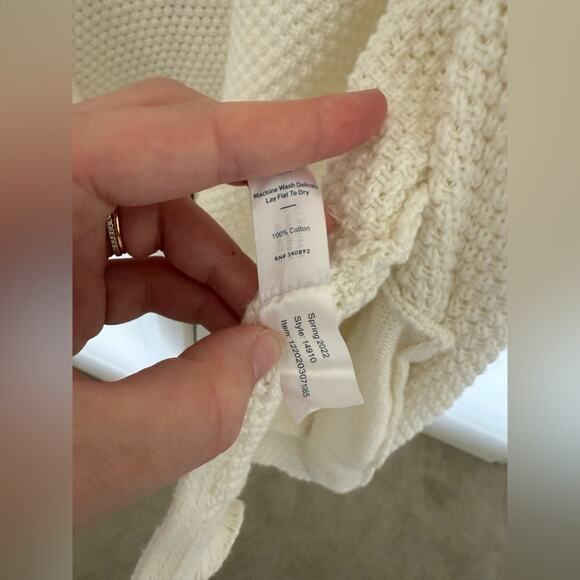 Marine Layer Catalina Cardigan Milk White Open Front Sweater Size Medium - Picture 8 of 9